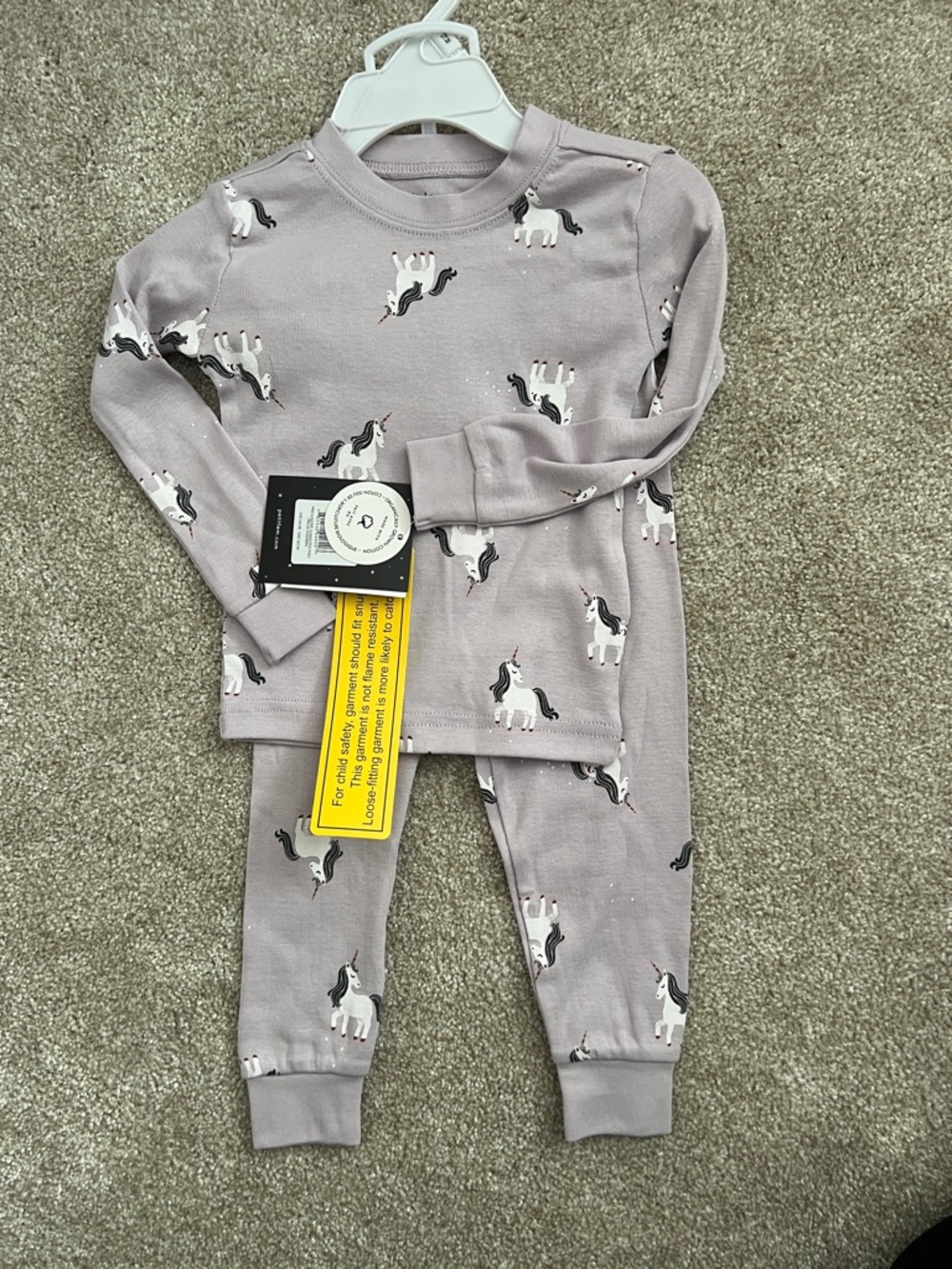 Petit Lem Lilac Unicorn Long Sleeve Pajama Set